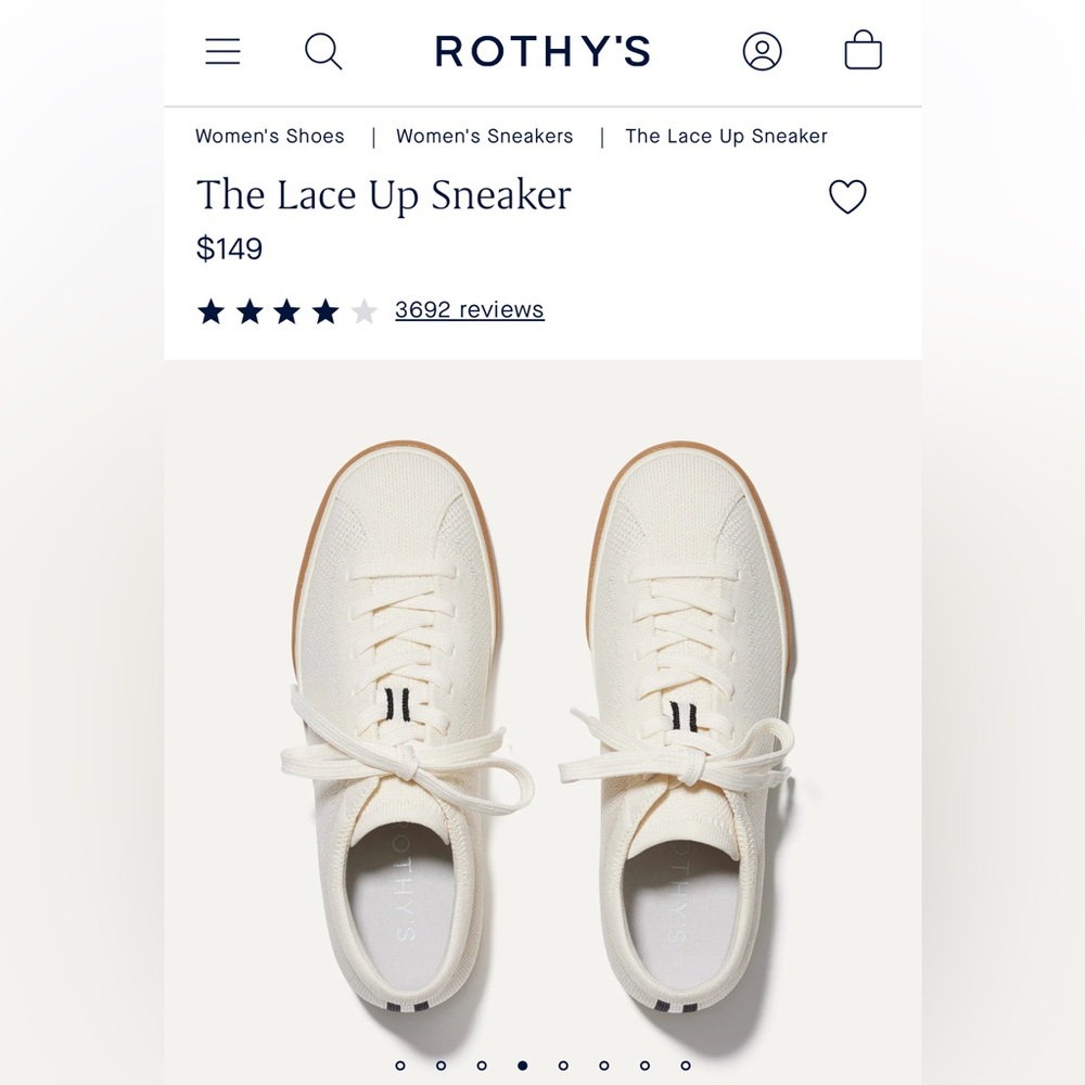 Rothy's Lace-Up Sneakers in blonde 8.5